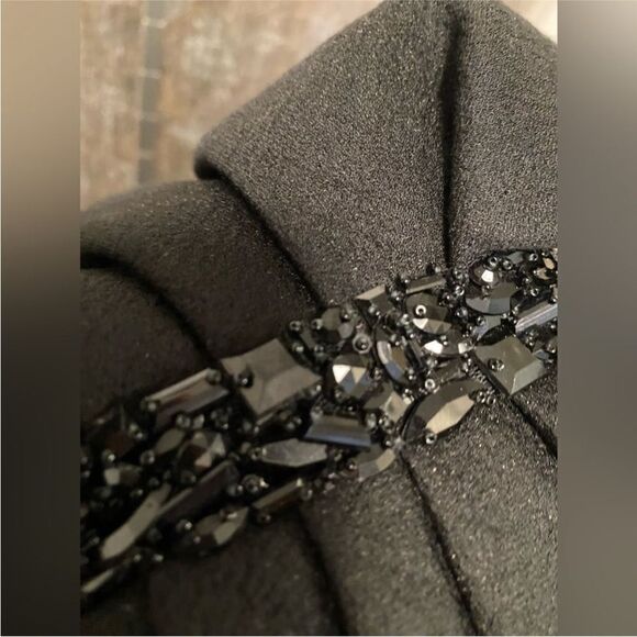 Marchesa Notte Elegant Black One-Shoulder bow detailed miniDress, US4 - Picture 8 of 12